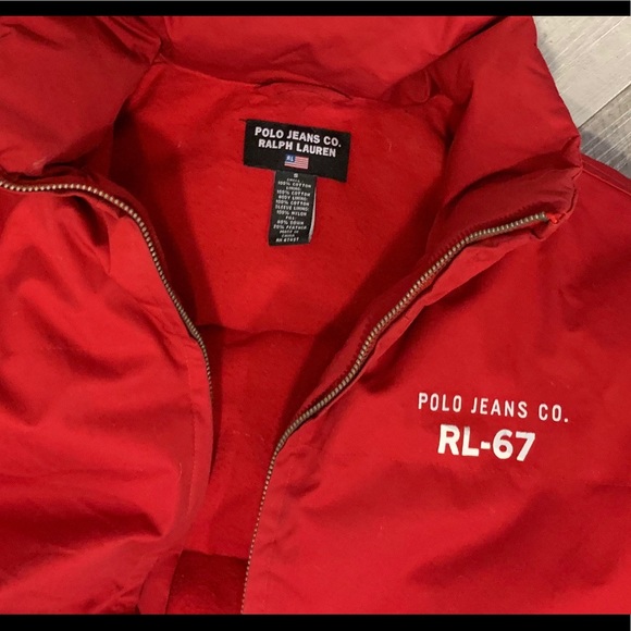 RL Polo Jeans Co Down Filled Red Puffer Jacket S - Picture 5 of 6